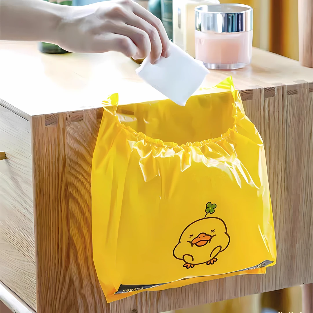 书桌垃圾袋 卡通印花可爱学生课桌粘贴式绿小途车载垃圾袋办公桌