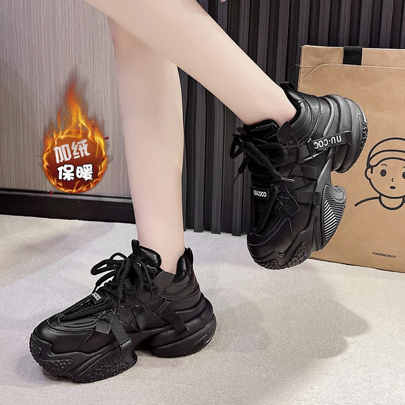 秋季运动鞋杨幂鞋子女鞋网红百搭黑色ins保暖秋季运动鞋杨幂鞋子