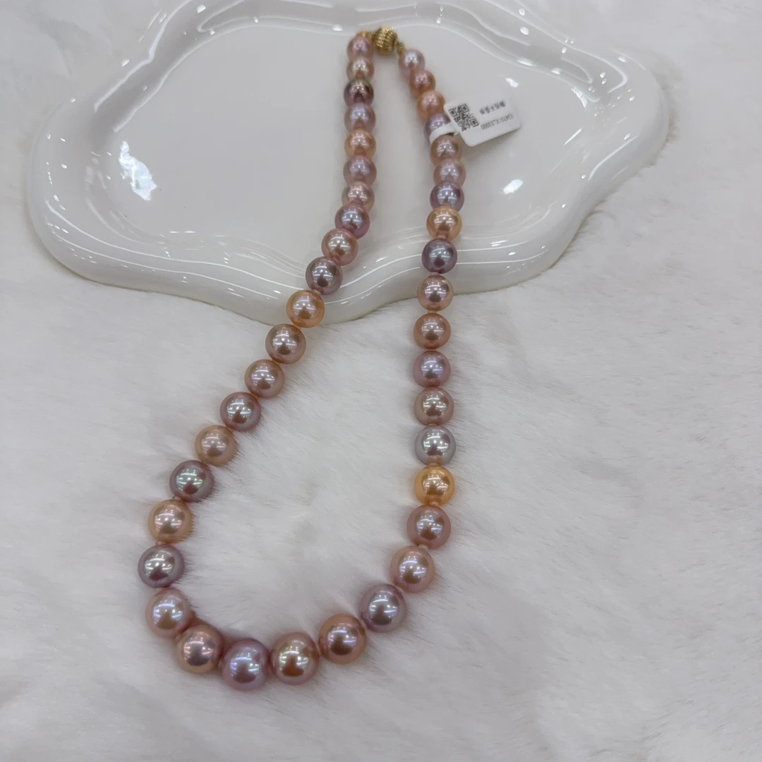 【船长甄选】淡水 ‘’五彩斑斓‘’ 糖果 珍珠项链9-11mm 14K金