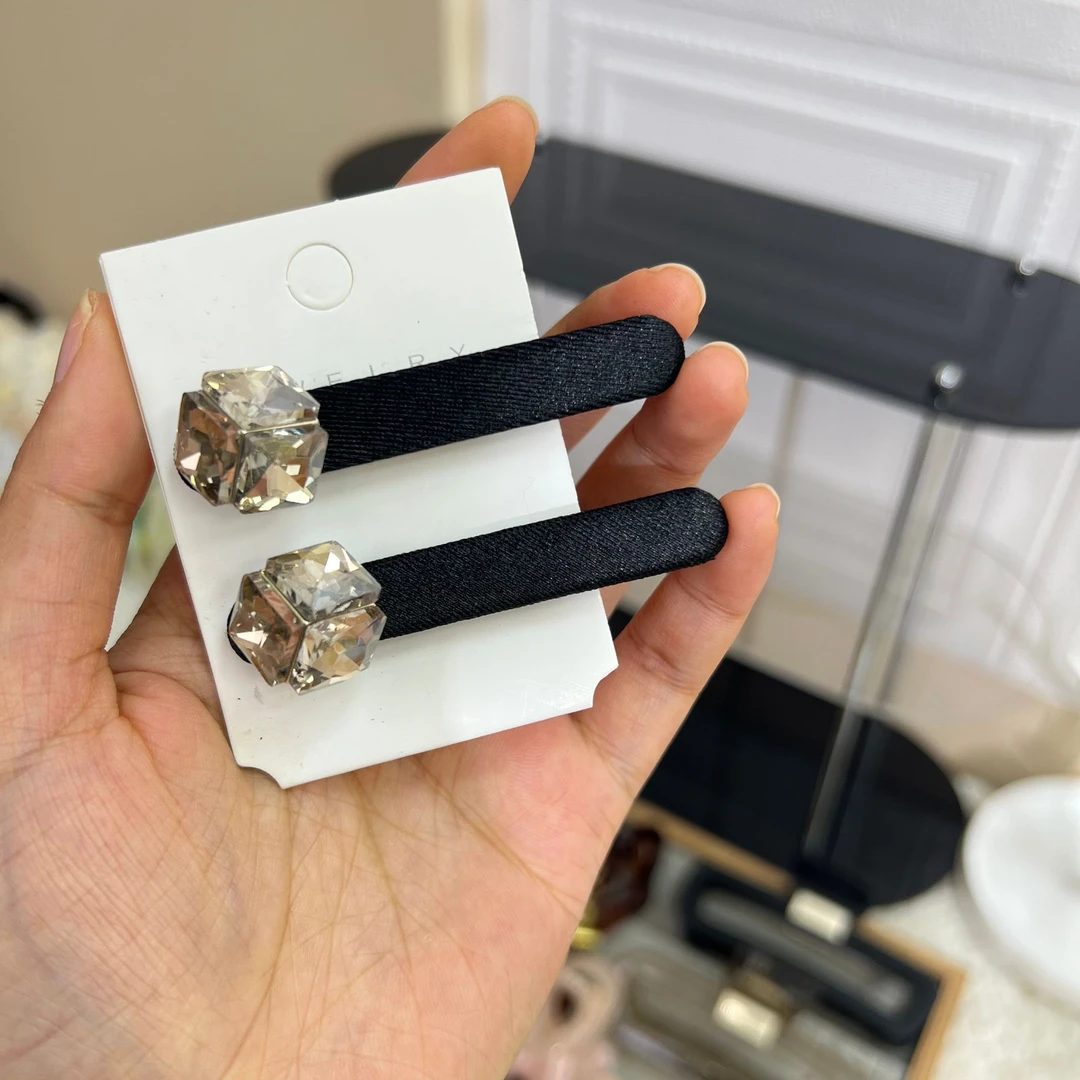 立体闪亮水晶简约气质边夹高级感轻奢发夹小号刘海夹子韩国侧边夹