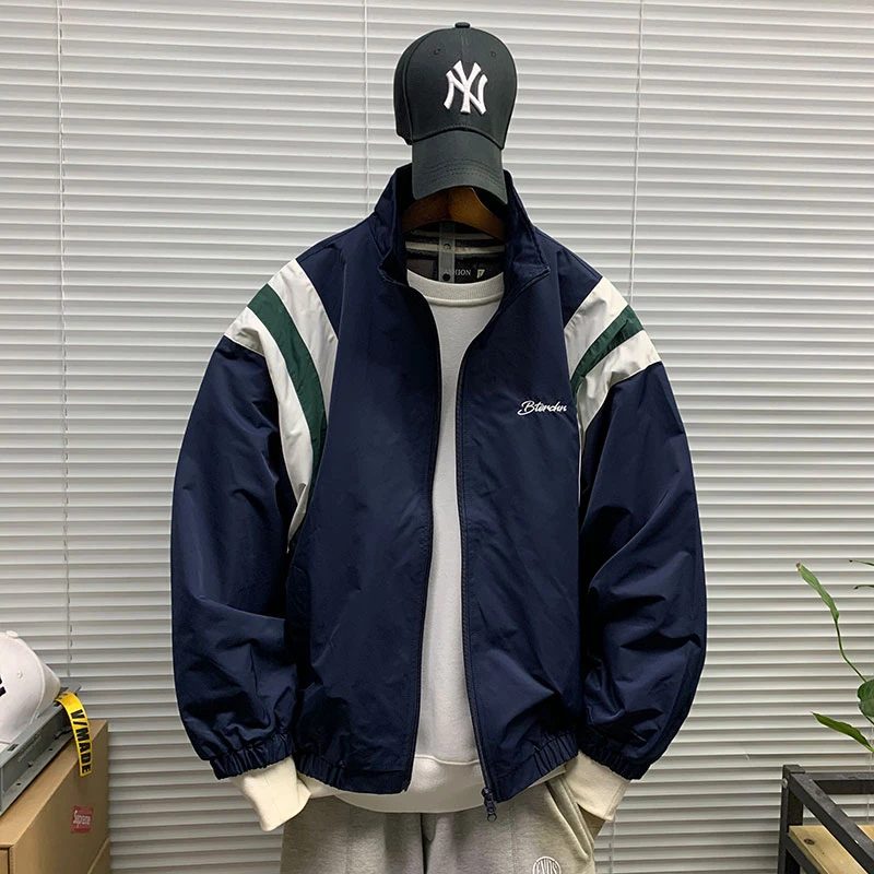 立领机能潮牌夹克男士春秋新款休闲宽松运动百搭山系撞色户外外套