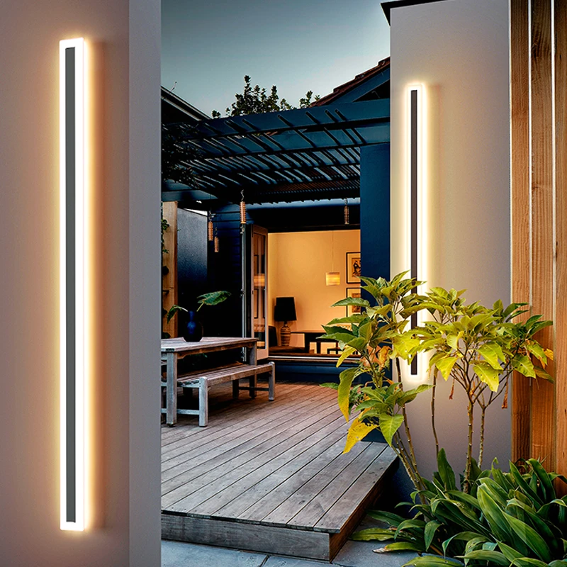 户外壁灯极简室外室内长条灯别墅围墙大门壁灯庭院柱子外墙洗墙灯