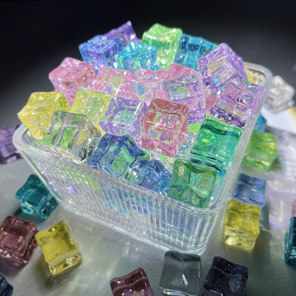 【对对碰】仿真冰块15mm创意树脂DIY手工夜光车饰摆件细闪装饰品