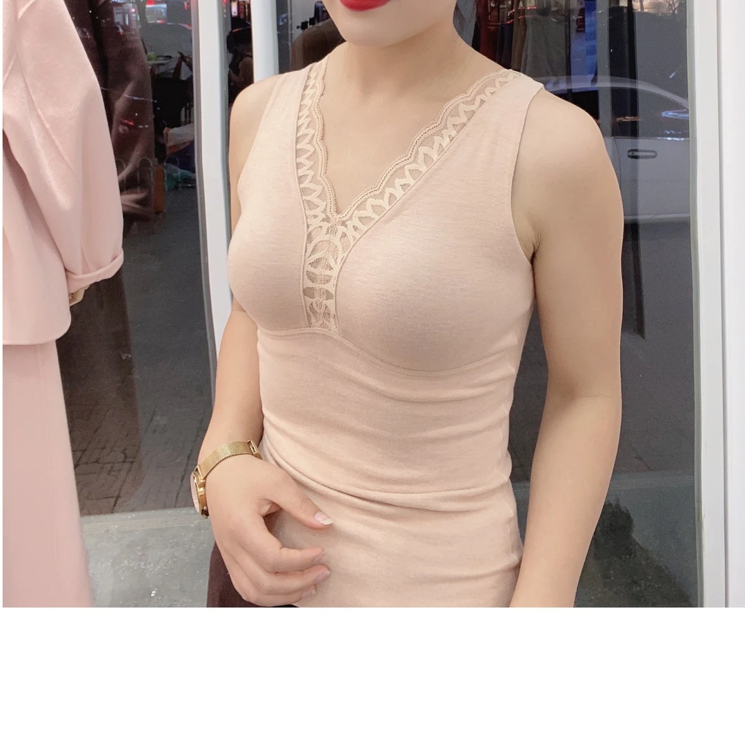 2023年新款山羊绒蚕丝蛋白加厚保暖秋冬背心