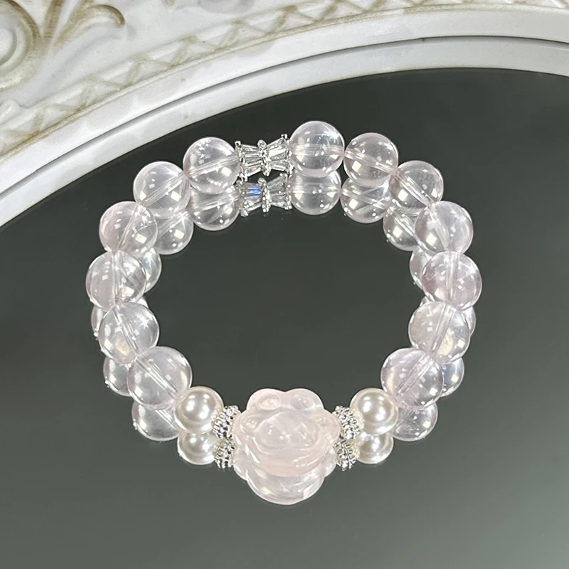 tx806-[呆呆猫爪]六芒星光粉施家珠粉晶猫爪手串