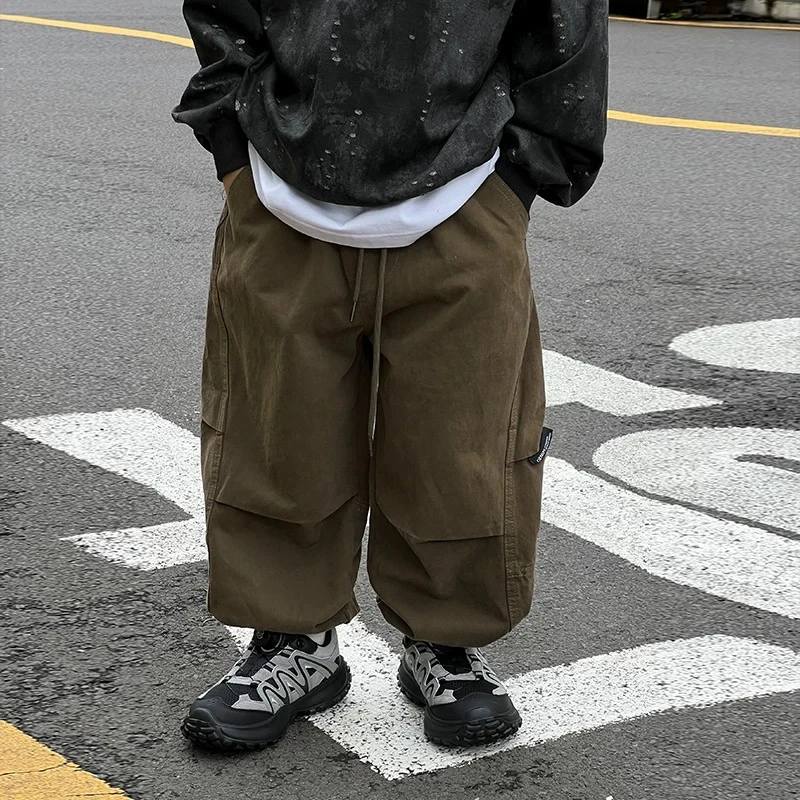 男童裤子2023秋季新款中大童港风长裤男孩老爹裤帅气儿童工装裤潮