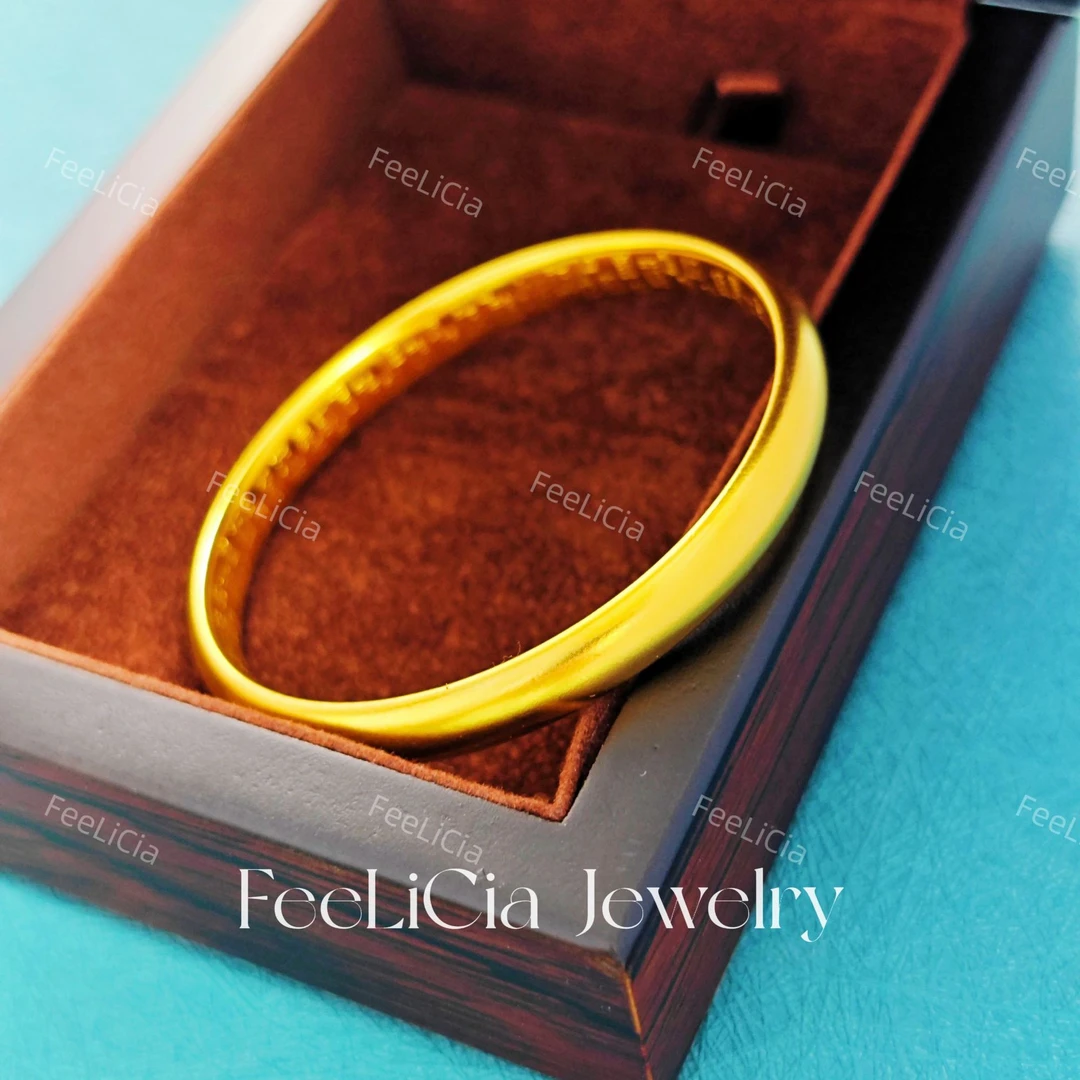 铜合金手镯 FeeLiCia福气满满百福手镯古法传承轻奢百搭素圈素款