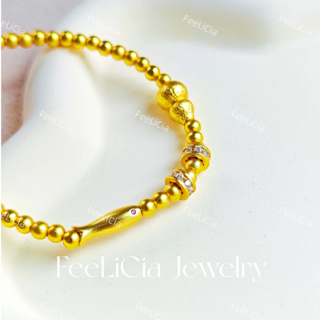 铜合金手链 FeeLiCia福满小众小黄鱼手链气质时尚百搭百搭简约
