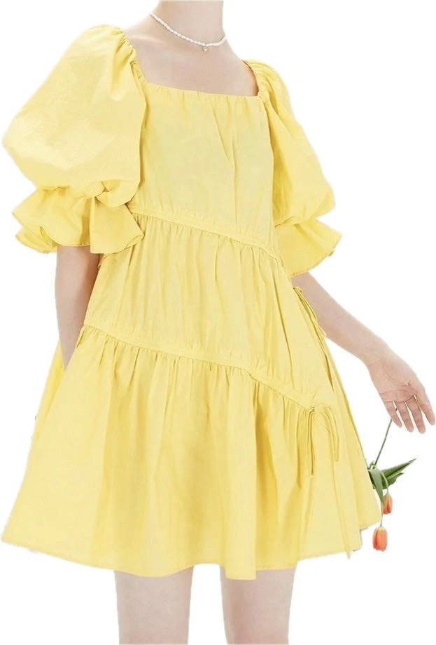 小时代家精品服装女生甜美泡泡袖宽松公主连衣裙合集NO退NO换