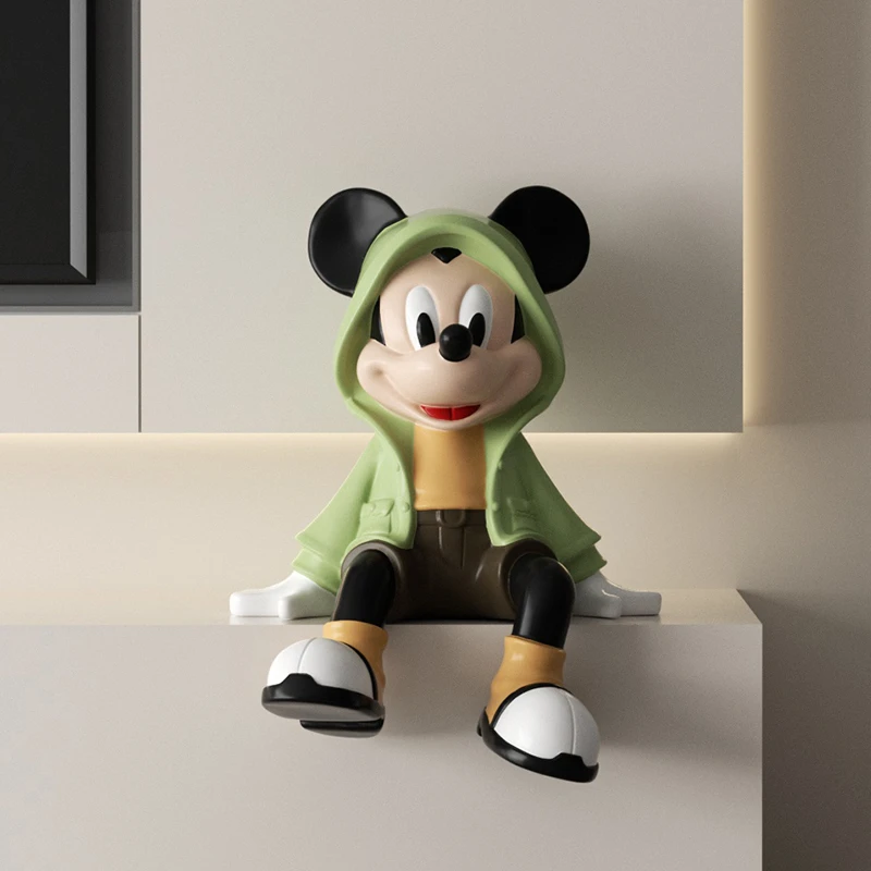 卡通风衣米奇摆件网红客厅玄关电视柜坐姿米老鼠公仔儿童房送礼