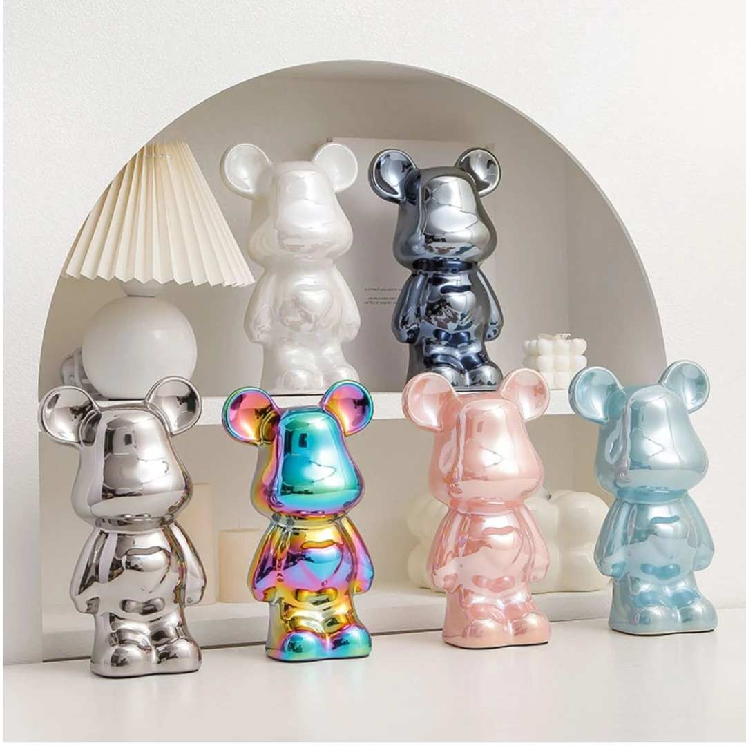 A83大号电镀暴力熊存钱罐桌面网红轻奢摆件玄关卧室治愈系