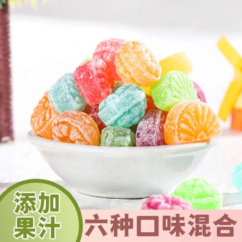 高颜值水果花瓣硬糖混合口味独立包装儿童休闲小零食喜糖散装批发