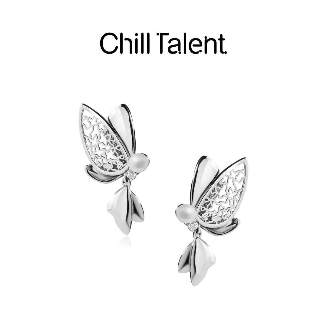 chill talent 铜合金耳饰 【明星同款】蝶语流光蝴蝶耳饰时尚小众