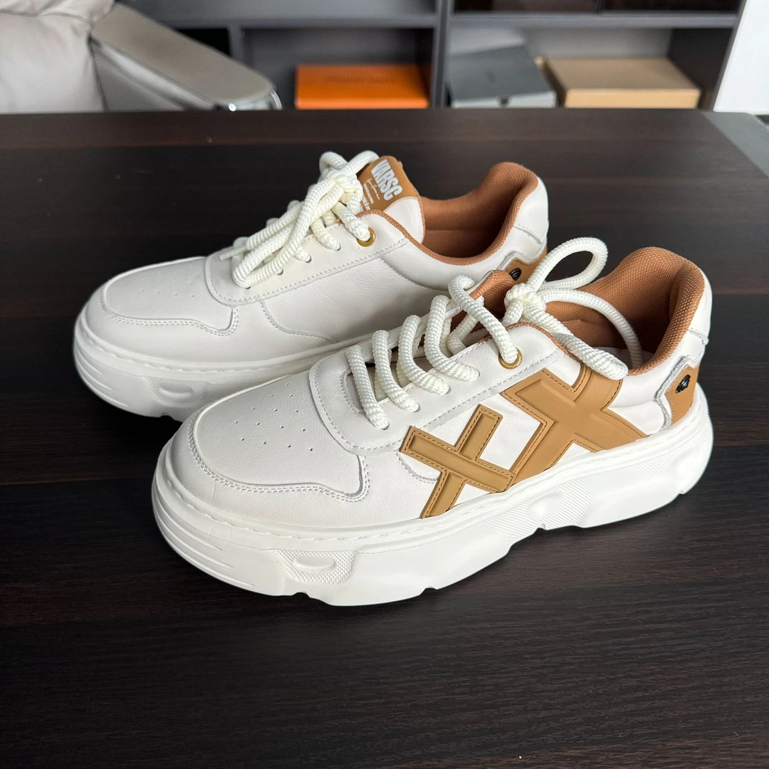 清休时尚男鞋捡漏头层牛皮运动鞋透气厚底增高百搭男鞋