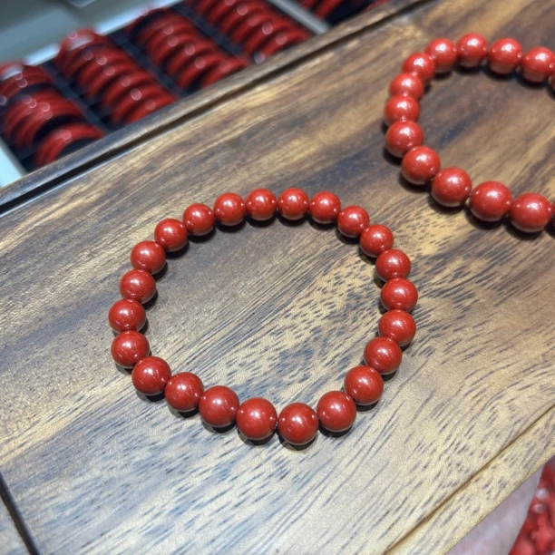 含辰砂工艺品高含量朱砂帝王砂素圈手串