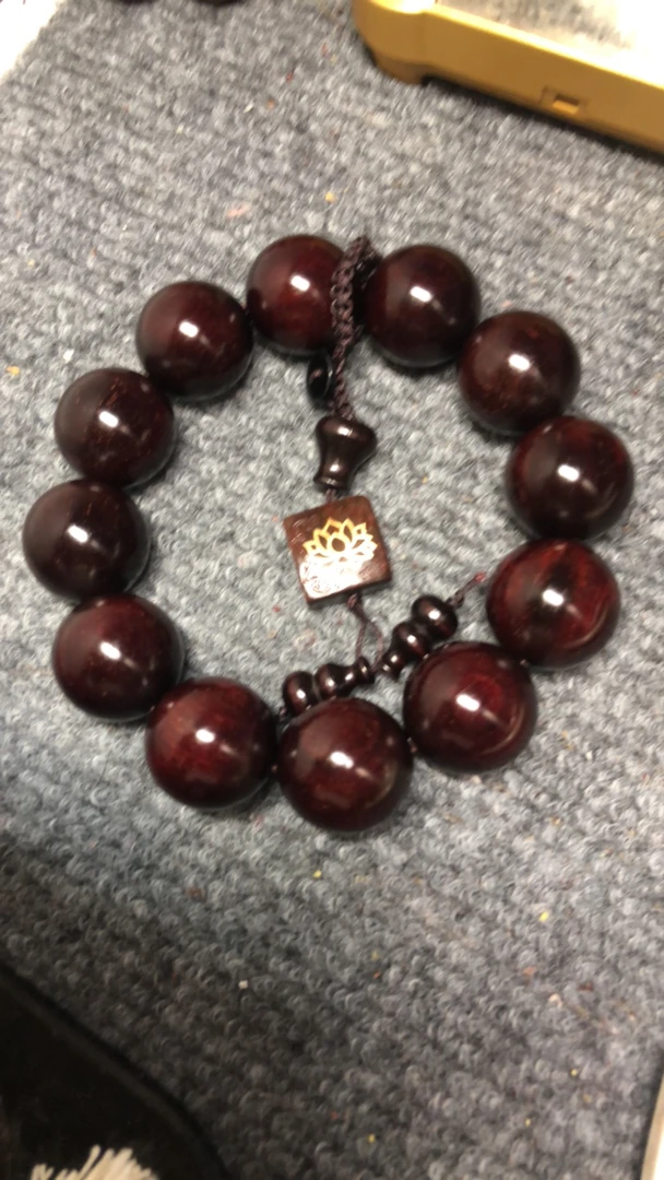 精品金星紫檀老料沉水手串新款