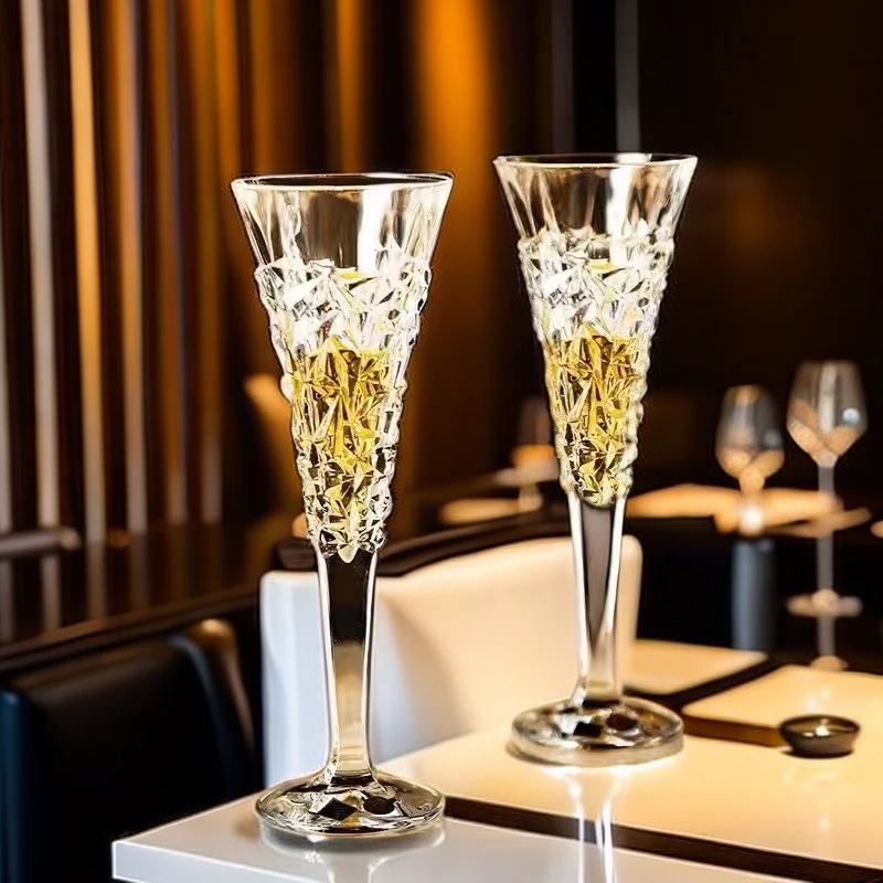 【摩登专属】欧式轻奢高颜值个性珐琅彩高档无铅高脚对杯定制红酒杯