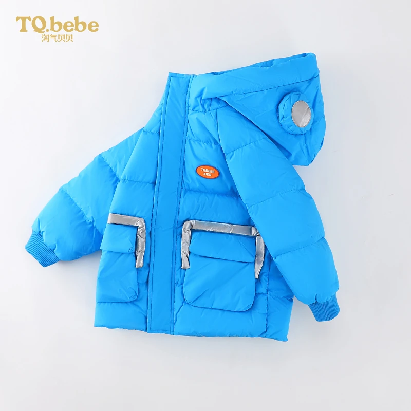 淘气贝贝男童连帽羽绒服加绒加厚男孩冬装防寒保暖男宝宝外套冬季