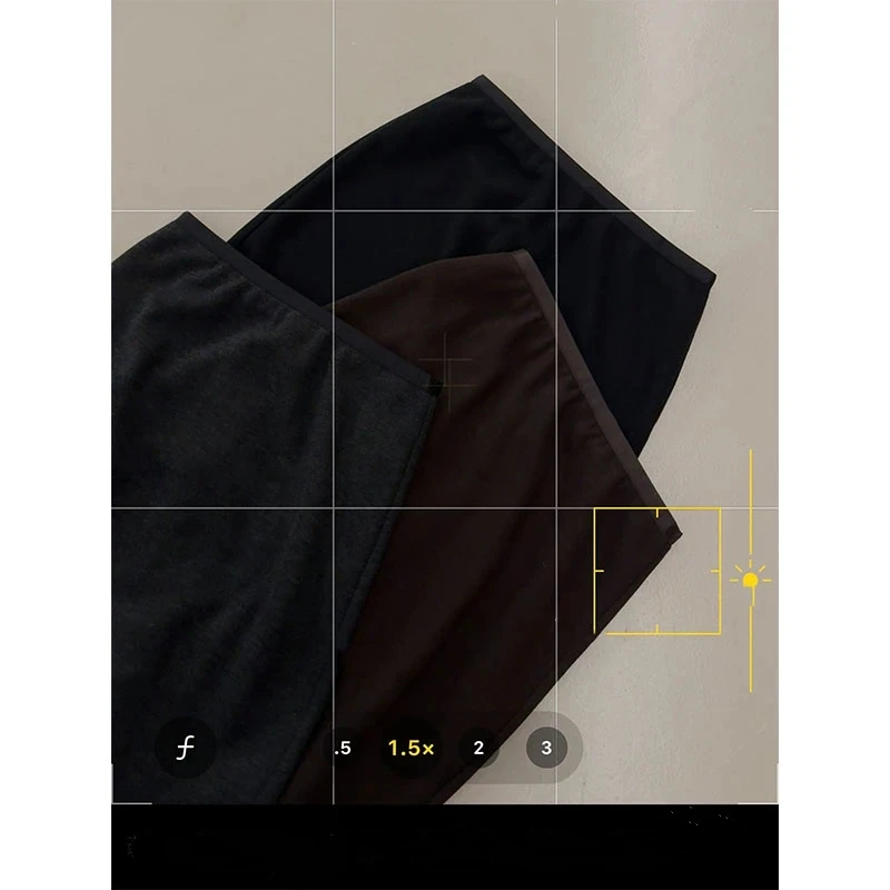 【纸片裙】秋季新柔顺垂顺款显瘦简约长款开叉半裙秋季纯色