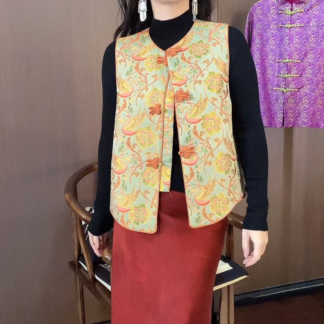 真丝服饰秒拍链接桑蚕丝香云纱新中式宋锦云锦提花中国风一号链接