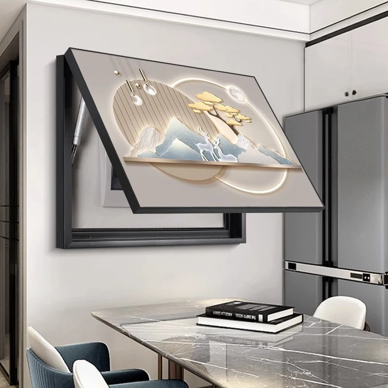 信号箱遮挡挂画高级感配电箱盖板轻奢电表箱装饰画餐厅电闸箱