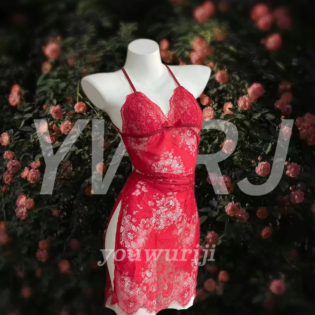 【尤雾日记】蕾丝性感睡裙吊带连衣裙镂空露背高级感显身材法式轻奢