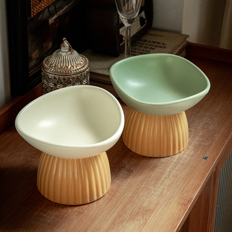 小悠家 玉米小众异形复古陶瓷高脚盘家用茶几果盘简约点心盘