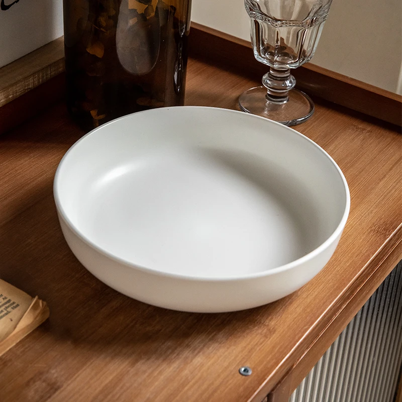 小悠家〖百搭感超实用大碗〗8英寸陶瓷碗菜碗沙拉碗哑光深盘菜盘