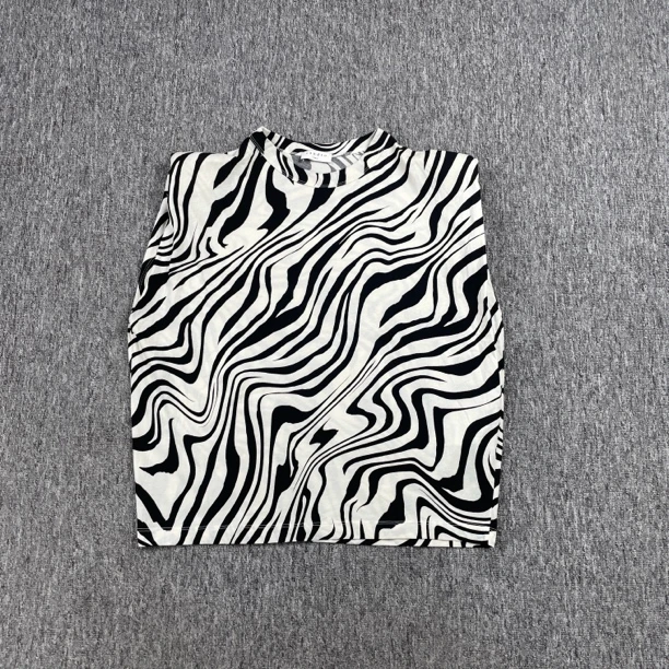 99新 COACH/蔻驰 Sandro斑马纹垫肩背心/2码/95新/6491