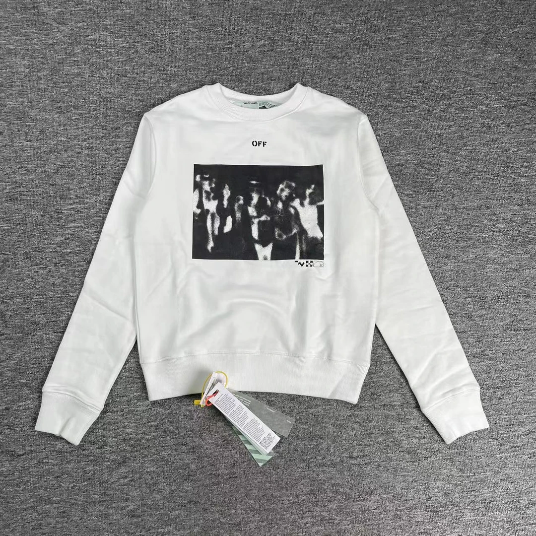 off white白色喷漆圆领卫衣/全新带吊/53810