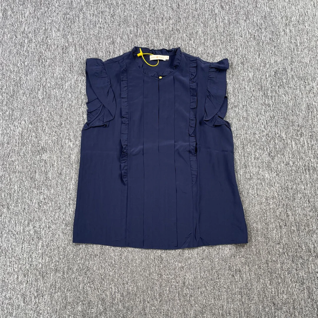 99新  5127/TORY BURCH藏蓝色无袖上衣/6码/99新