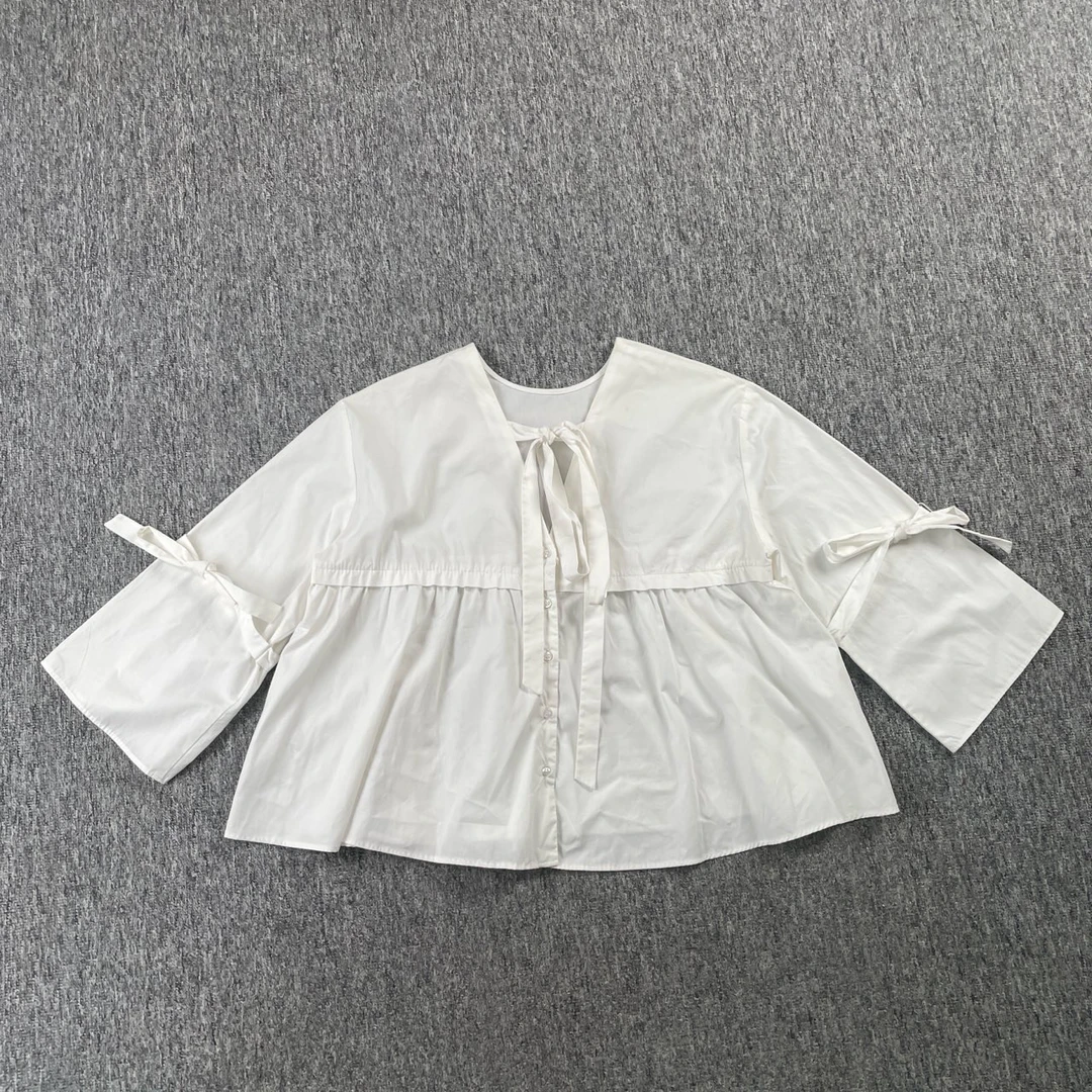 99新 maje 51944/maje白色设计长袖/2码/98新