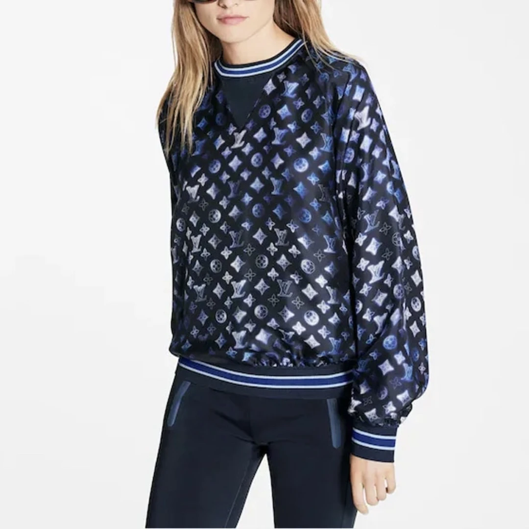 全新未使用 LouisVuitton/路易威登 9519蓝色拉链长袖T恤S码/99新