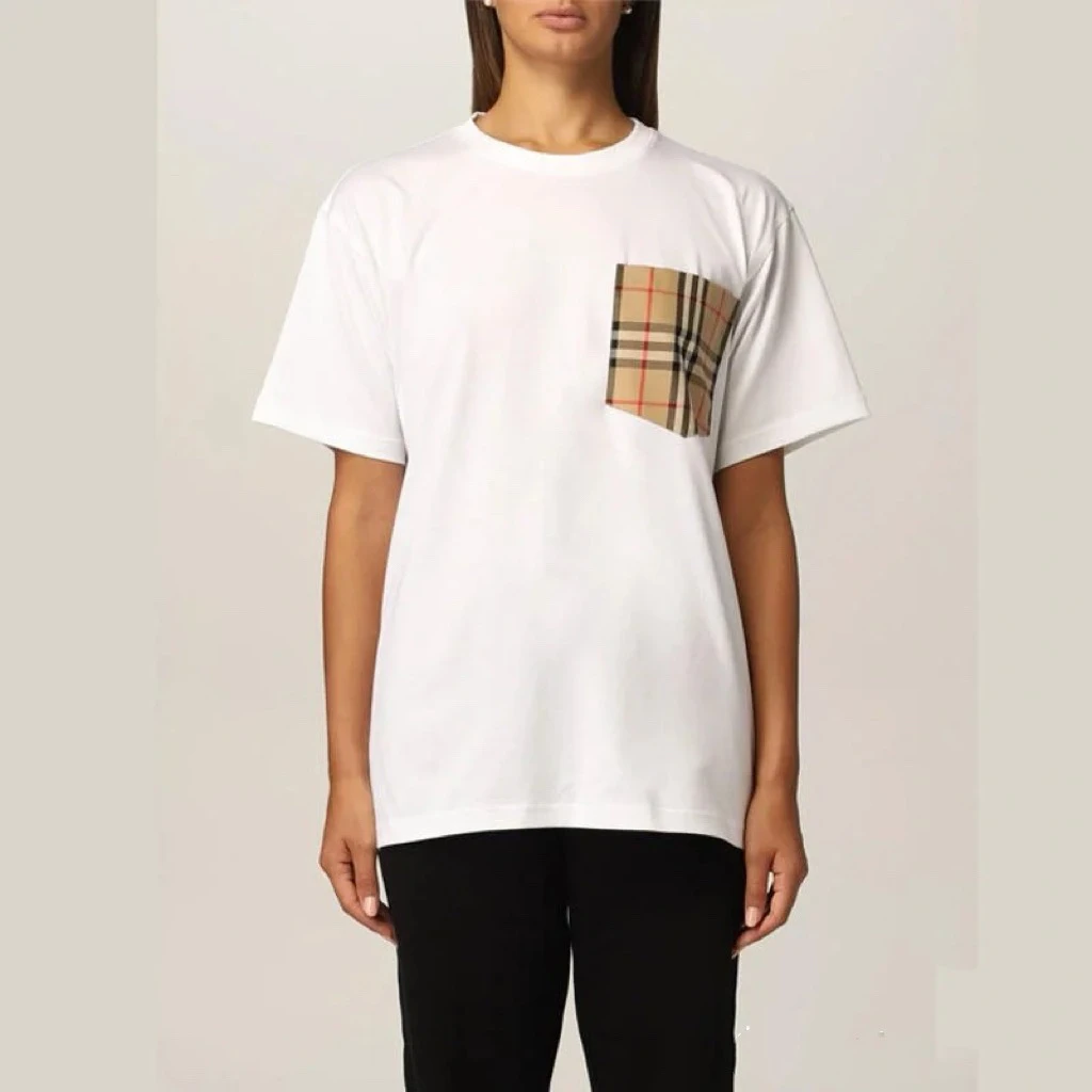 CD Burberry 白色口袋格纹短袖/M码/全新闲置/公价5100/55405