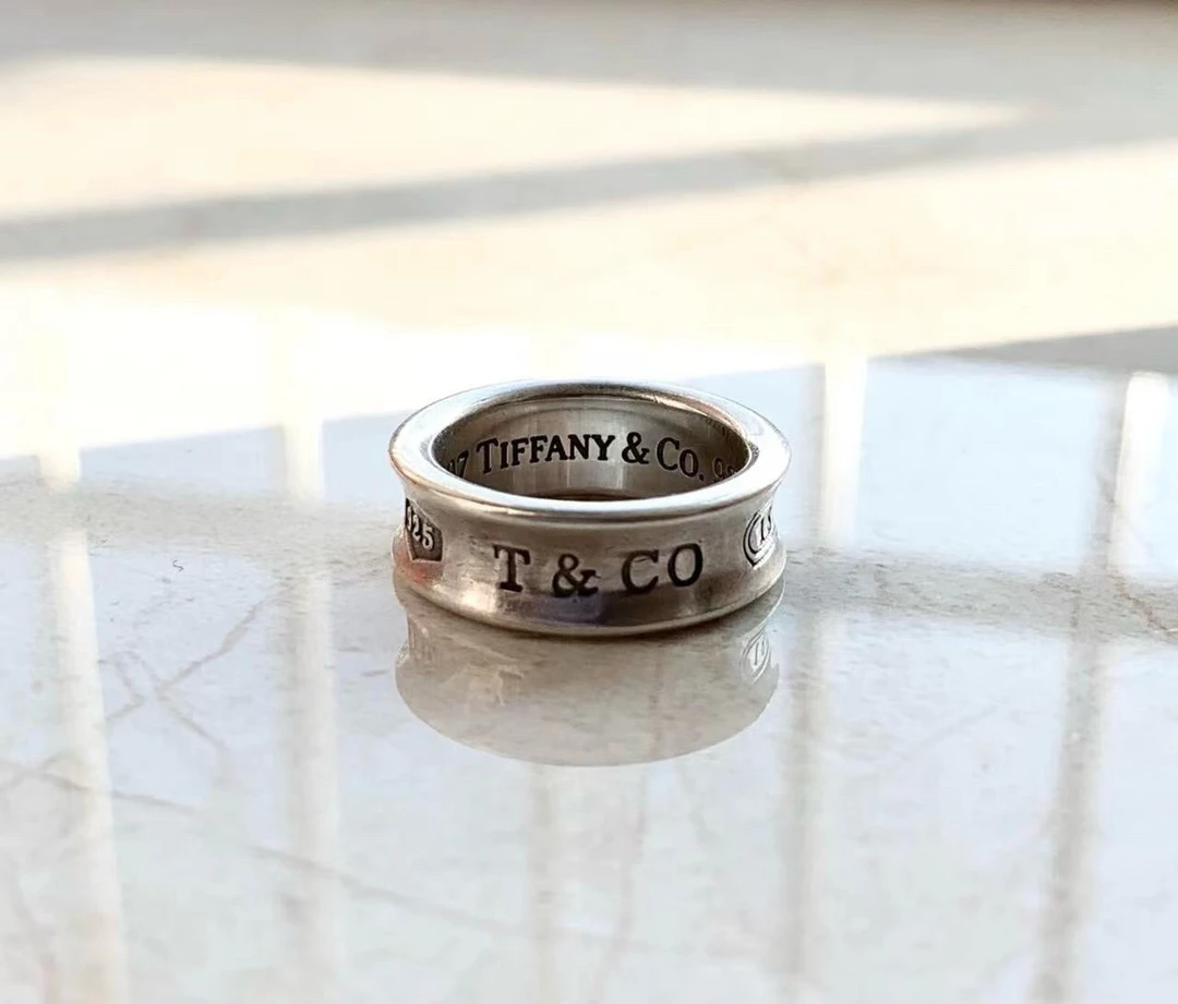 CD Tiffany 1837银色双戒指/98新/公价4000/52162