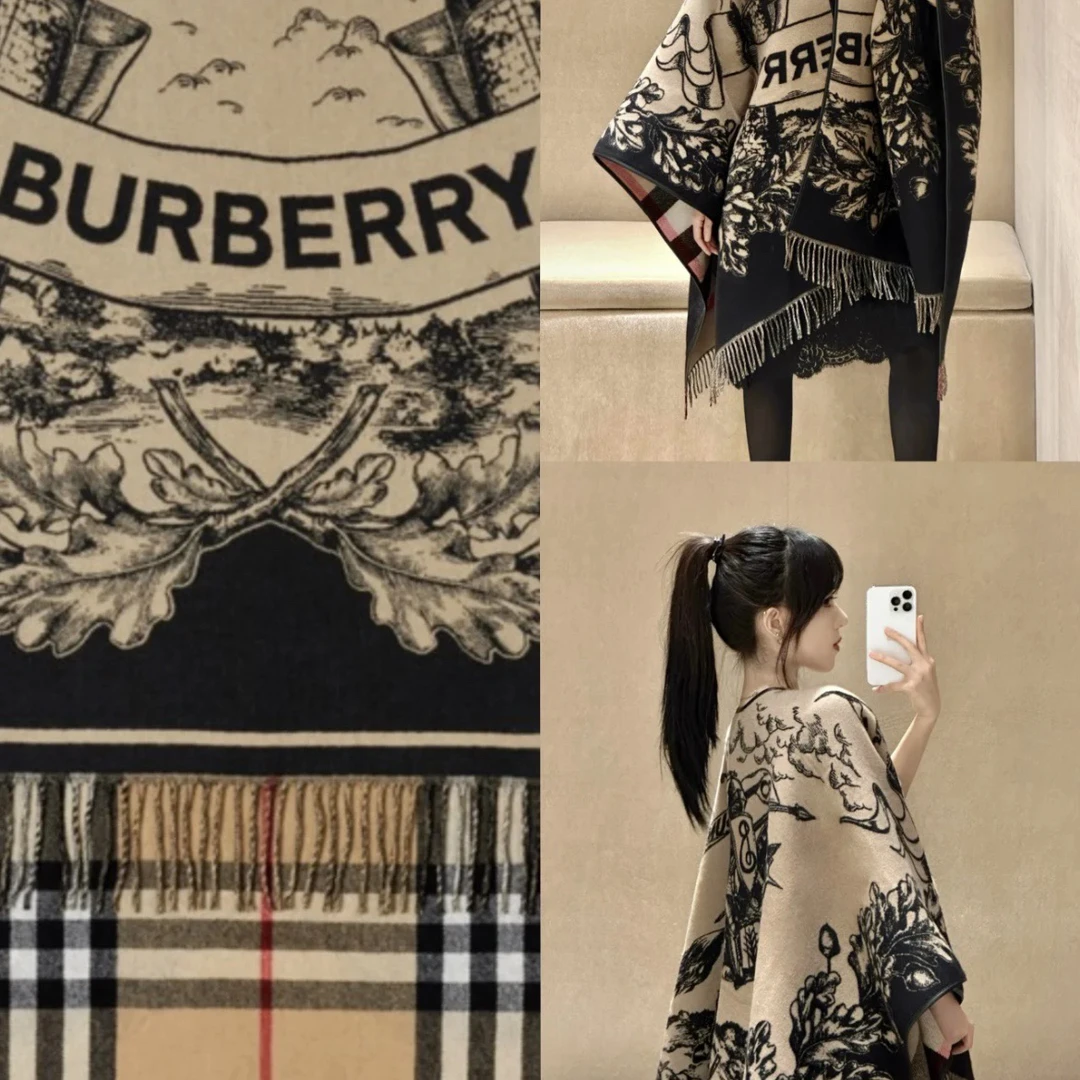 5001/Burberry卡其色战马披肩/155*130cm/全新全套