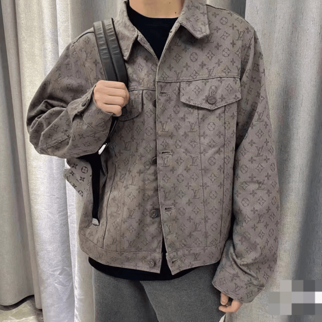 CD LV经典满印老花翻领夹克 棕色/50码/全新闲置/公价18200/55915