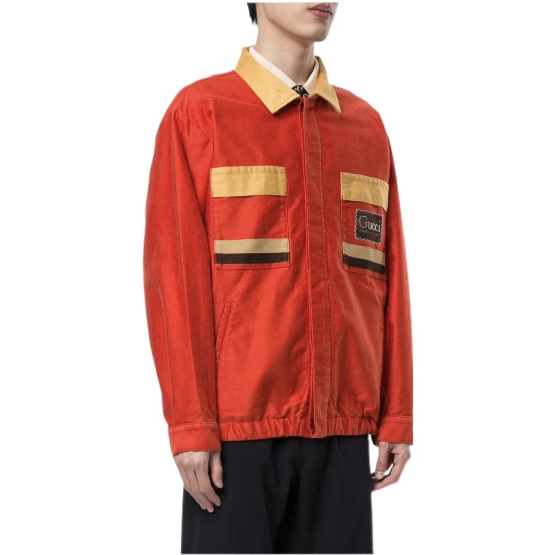 Gucci橘色刺绣工装夹克/全新带吊/公价20500/6463/6462/6461/6460