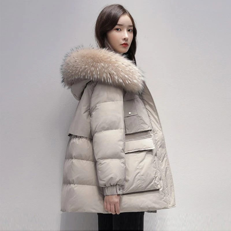 波司澄 大码羽绒服300斤女中长款胖mm200微胖加肥加大冬款派克服