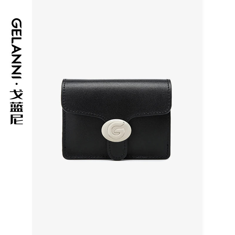 GELANNI真皮时尚翻盖卡包GLN2451939黑色