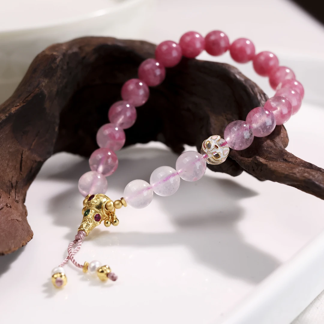 【桃玺悦珠宝C6-003】天然渐变蔷薇辉石手链多样性发货颜色微差