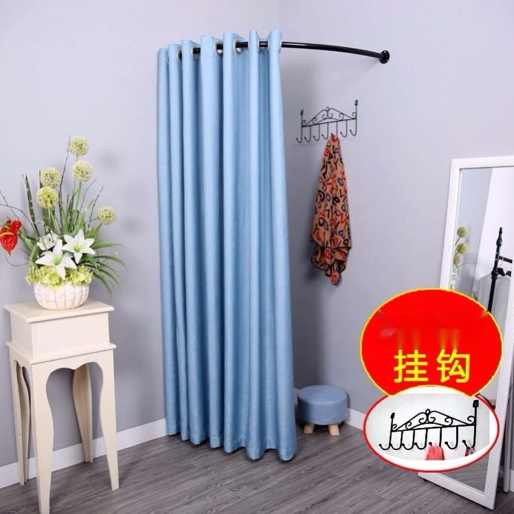 服装店C型试衣间布帘门帘更衣室帘子简易墙角换衣间换衣帘syj架子
