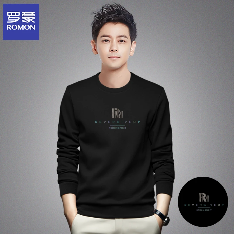 2025年春季新款男士时尚圆领卫衣宽松休闲百搭打底衫上衣男装6187