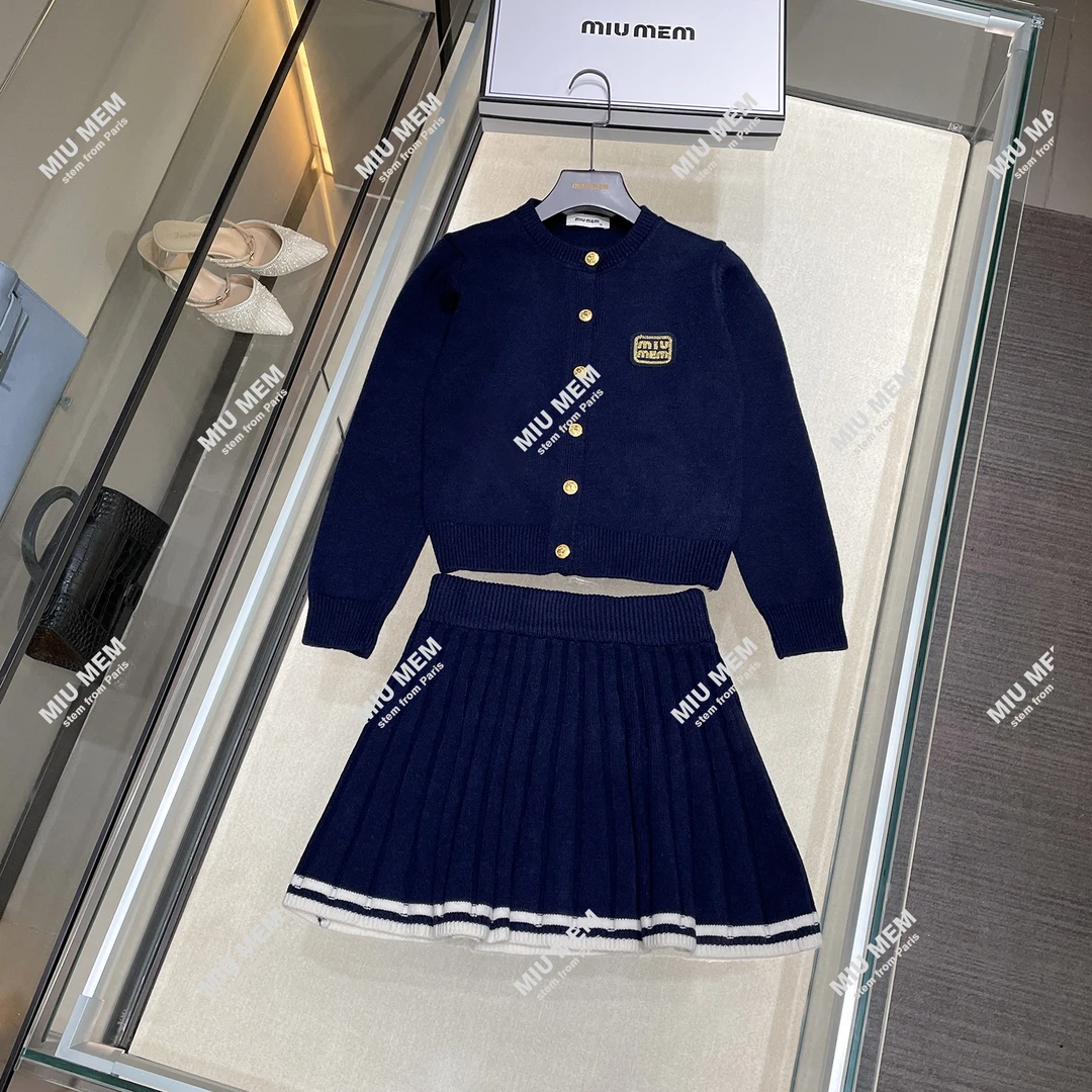 MIUMEM【学院风小调】秋冬高货学院府针织上衣半身裙两件套DY5459