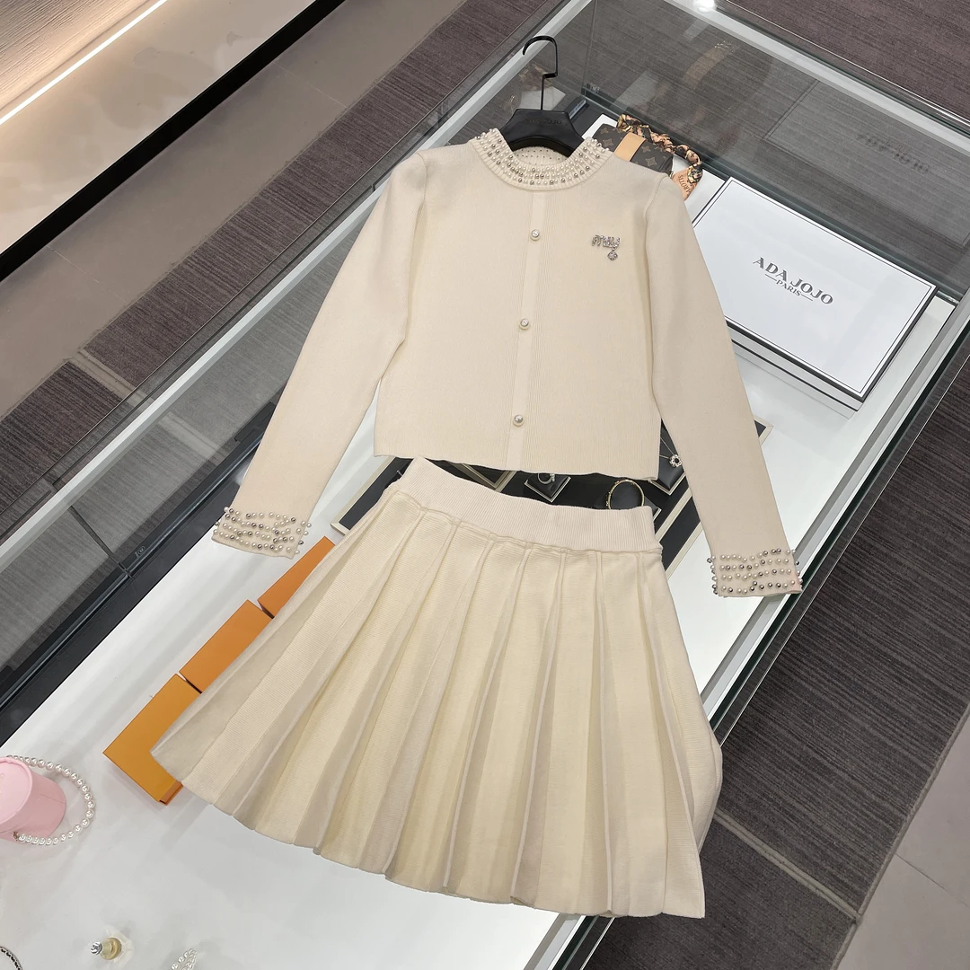 【暮秋原野】谬家对版工艺高腰时尚洋气气质针织套装DY2107