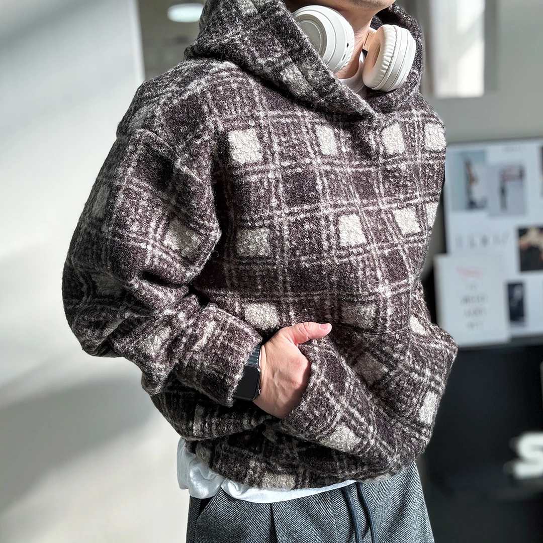 陆星家【中古圈圈纱】重磅连帽卫衣春季男士美式宽松休闲外套潮W87