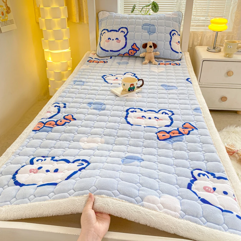 加厚牛奶绒90x200cm床垫学生单人宿舍专用床铺垫褥子垫子被褥铺底