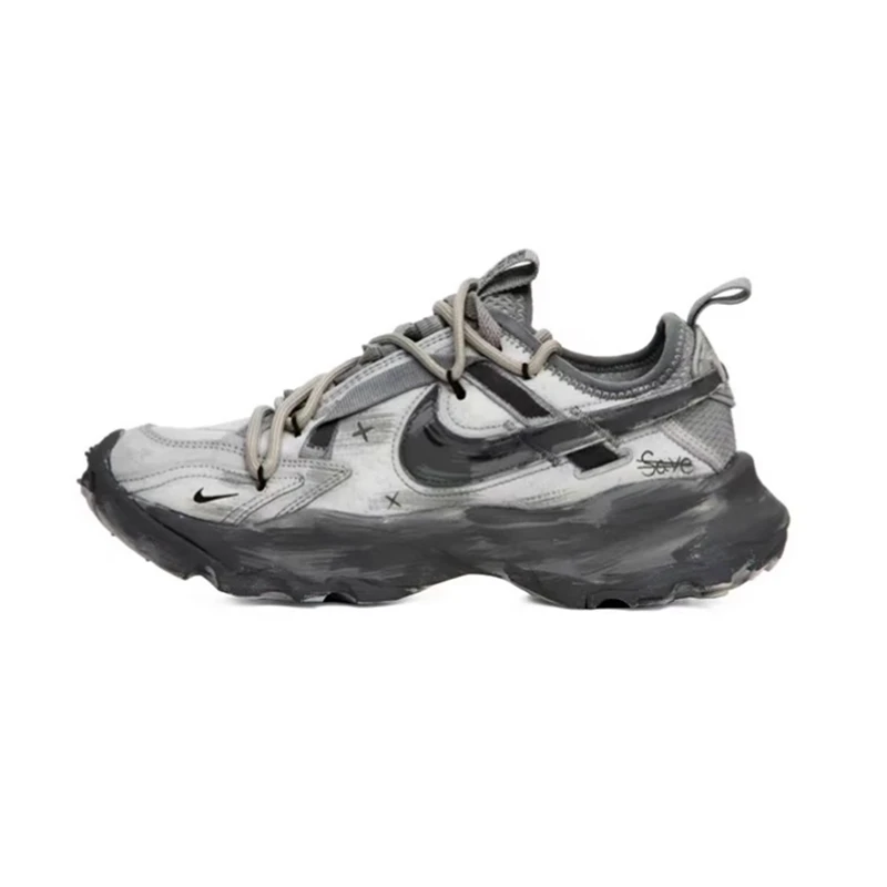 NIKE/耐克球鞋定制TC 7900灰色涂鸦浸染复古解构废土男女运动板鞋