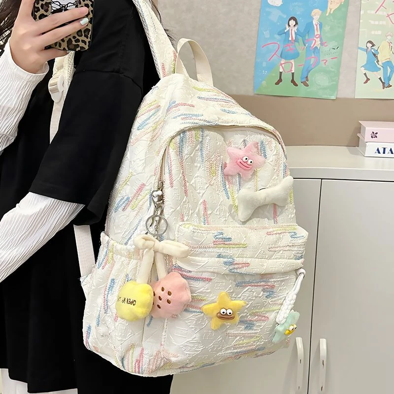 高颜值可爱书包大学生ins可爱大容量软妹少女初高中百搭双肩背包