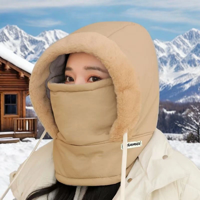 保暖雷锋帽子加绒加厚护耳防寒面罩围脖滑雪一体防风骑